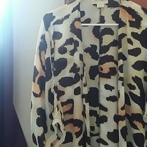 Leopard print kimono